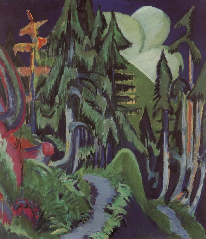 Ernst Ludwig Kirchner Mountain forest Sweden oil painting art